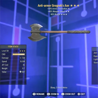 Anti-Armor SS RW Grognak Axe 
