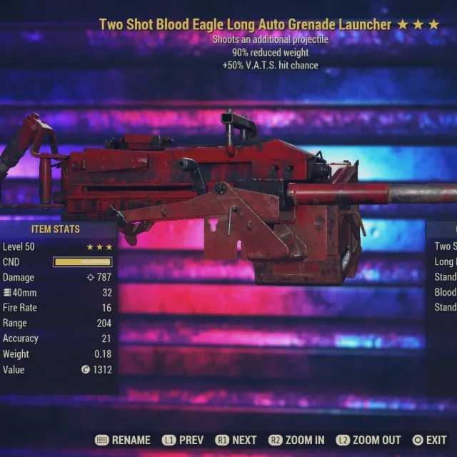 Two Shot VHC RW AGL Fallout 76 Game Items Gameflip