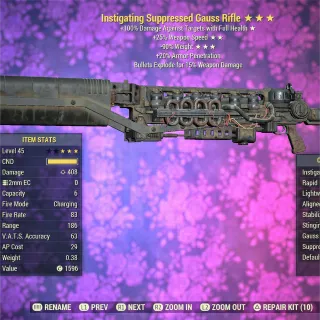 Instigating FFR RW Gauss Rifle 