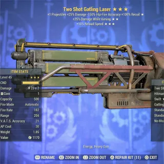 Two Shot DWA FR NU Gatling Laser 