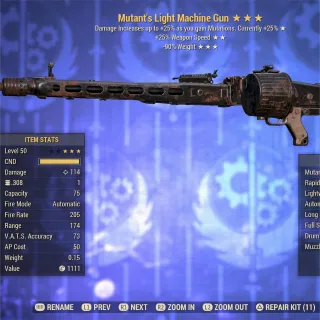 Mutant FFR RW Light Machine Gun LMG 