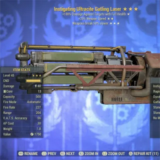 Instigating FFR Durability Ultracite Gatling