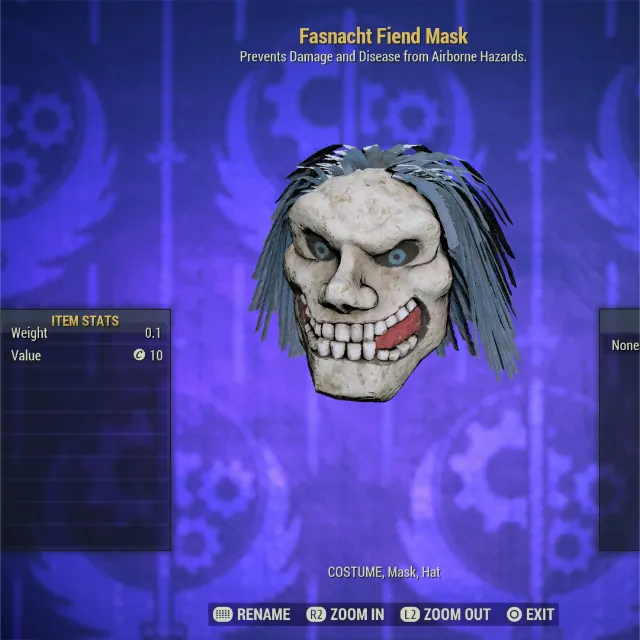 Fasnacht Fiend Mask - Fallout 76 Game Item - Gameflip