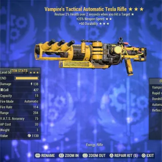 Vampire FFR Durability Tesla Rifle 