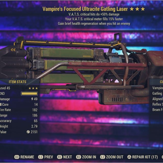 Vampire 5015 Ultracite Gatling Laser Game Items Gameflip