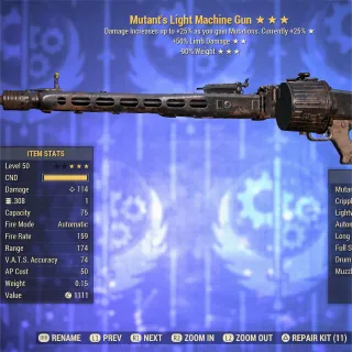 Mutant LD RW Light Machine Gun LMG 