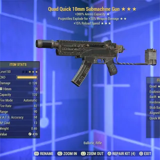 QE FR 10mm Submachine Gun SMG