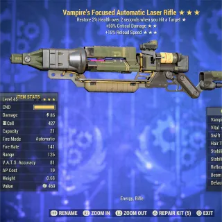 Vampire V50 FR NU Laser Rifle 