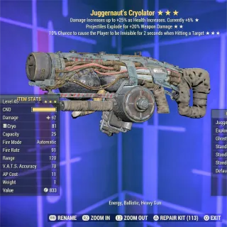 Juggernaut Explosive Ghost Cryolator
