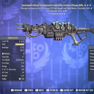 Gourmand FFR 1P Enclave Plasma Rifle