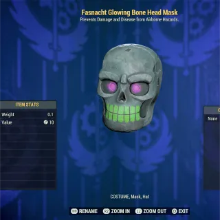 Fasnacht Glowing Bone Head Mask 