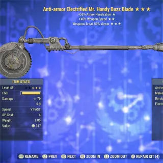 Anti-Armor SS Durability Mr Handy Buzz Blade