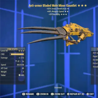 Anti-Armor SS Durability Mole Miner Gauntlet 