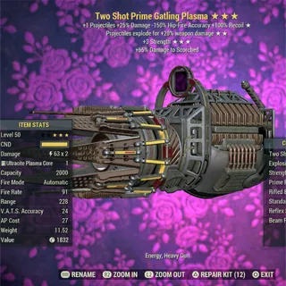 Two Shot Explosive 3S Gatling Plasma