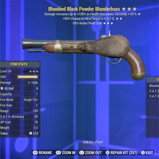 Bloodied VHC 35 Black Powder Pistol 