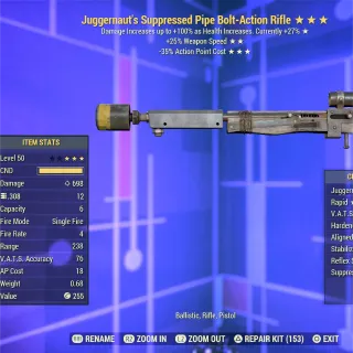 Juggernaut 2535 Pipe Bolt-Action Rifle 