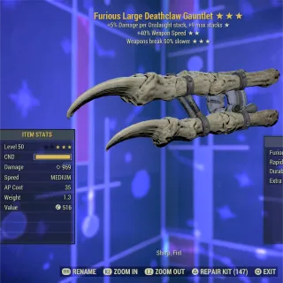 Furious SS Durability Deathclaw Gauntlet 
