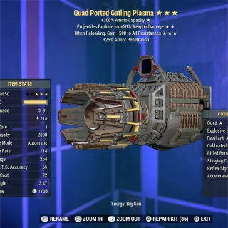 QE 500 Full Mod Gatling Plasma 