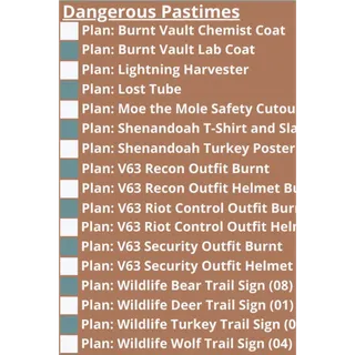 All 17 Plan from Dangerous Pastimes 