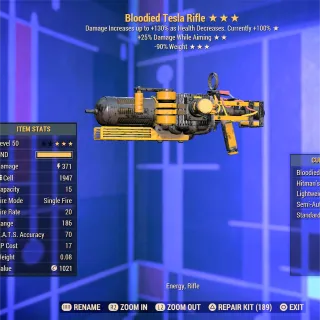 Bloodied DWA RW Tesla Rifle 