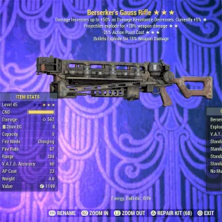 Berserker Explosive 25 Gauss Rifle 