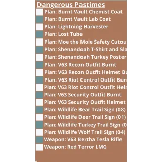 All 17 Plan from Dangerous Pastimes 