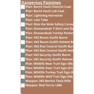 All 17 Plan from Dangerous Pastimes 