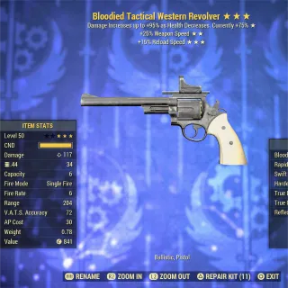 Bloodied FFR FR Western Revolver 