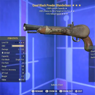 Quad VHC FR Black Powder Pistol 