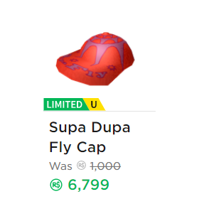 Collectibles Supa Dupa Fly Cap In Game Items Gameflip - 