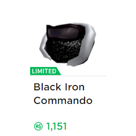 Collectibles Black Iron Commando In Game Items Gameflip