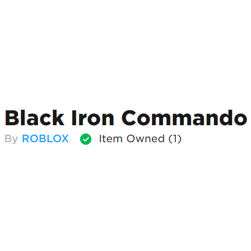 Black Iron Commando Roblox