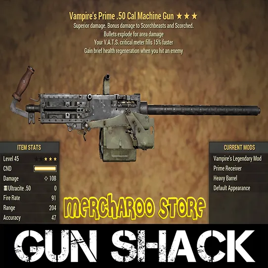Ve15 50 cal machine gun fallout 76 game item gameflip