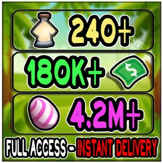 240+ Age Up Potions, 4.2M+ Candyeggs, 180k+ Bucks - Adopt Me! Game Account Full Access Instant Delivery