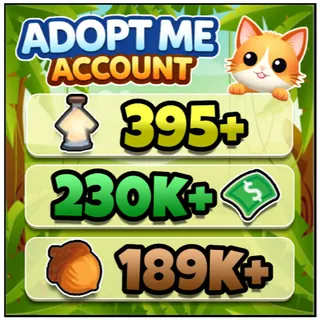 395+ Age Up Potions, 189k+ Acorns, 230k+ Bucks - Adopt Me Account - Full Access - Instant Delivery