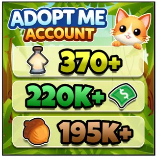 370+ Age Up Potions, 195k+ Acorns, 220k+ Bucks - Adopt Me Account - Full Access - Instant Delivery
