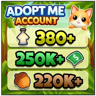 380+ Age Up Potions, 220k+ Acorns, 250k+ Bucks - Adopt Me Account - Full Access - Instant Delivery