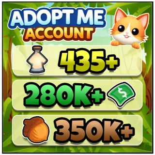 435+ Age Up Potions, 280k+ Acorns, 350k+ Bucks - Adopt Me Account - Full Access - Instant Delivery