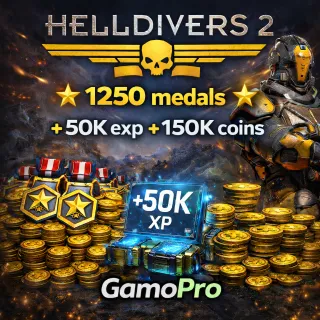 HELLDIVERS 2 ⭐ 1250 medals + 50K exp + 150K coins