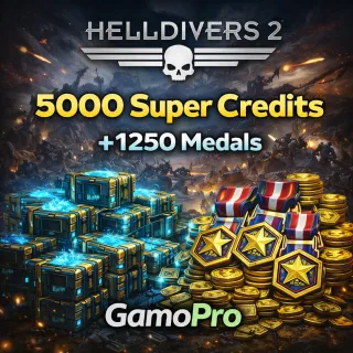 HELLDIVERS 2 ⭐ 5000 super credits +1250 medals