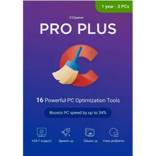 CCLEANER PRO PLUS 3 DEVICE 1 YEAR, INSTANT AUTOMATIC DELIVERY