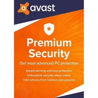 AVAST PREMIUM SECURITY GLOBAL 1 DEVICE 1 YEAR INSTANT AUTOMATIC DELIVERY