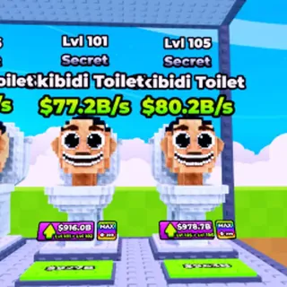 2pcs Skibidi Toilet Level 100 - Roller For Brainrots