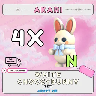 4x White Choccybunny | Adopt Me