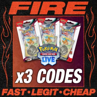 x3 Pokémon TCG Live Codes (Scarlet & Violet - Obsidian Flames 1pk: Pawmi) Instant Delivery