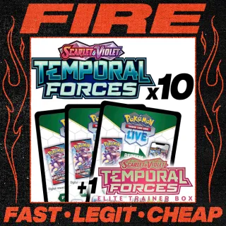x11 Pokémon TCG Live Codes (10 Scarlet & Violet - Temporal Forces + 1 Elite Trainer Box: Iron Thorns) Instant Delivery