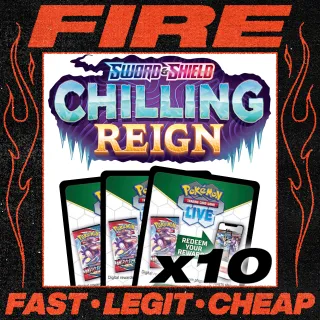 x10 Pokémon TCG Live Codes (Sword & Shield - Chilling Reign) Instant Delivery