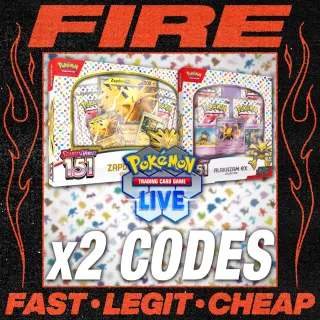 x2 Pokémon TCG Live Codes (151 Zapdos & Alakazam ex Collections) Instant Delivery