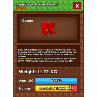 RAINBOW HATCHED ELEPHANT