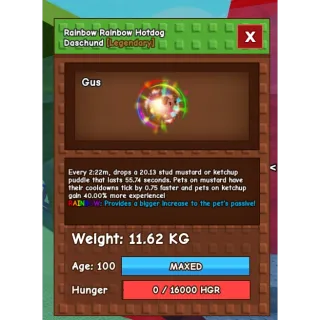 Rainbow Rainbow Hatched Hotdog Daschund - GROW A GARDEN